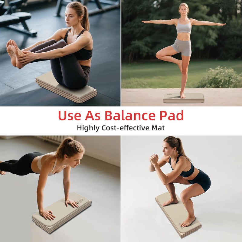 WEILA 1/2 Inch Extra Thick Yoga Mat Pilates Equipment, 69"x24" Odorless Workout Mats for Home Gym, Non-slip Exercise Mats for Women Men Home Workout, Foldable Yoga Mats for Travel Camping Sleeping - Image 5
